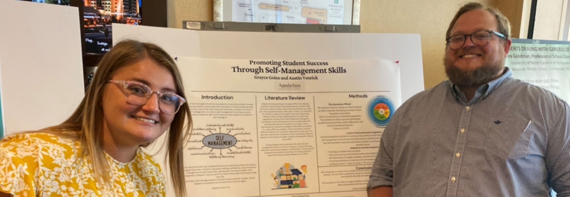 two students presented a poster titled 