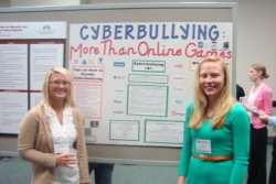 Melissa and Donna, 1st year PSC students, present on cyberbullying